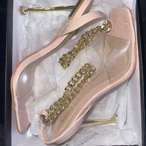 Clear nude heels